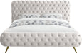 Delano Cream Velvet Queen Bed - US Furniture & Mattress (Waterbury,CT)*