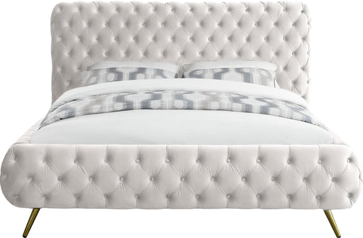 Delano Cream Velvet Queen Bed - US Furniture & Mattress (Waterbury,CT)*