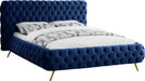 Delano Navy Velvet Queen Bed - US Furniture & Mattress (Waterbury,CT)*