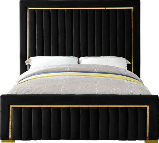 Dolce Black Velvet Queen Bed (3 Boxes) - US Furniture & Mattress (Waterbury,CT)*