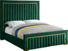 Dolce Green Velvet Queen Bed (3 Boxes) - US Furniture & Mattress (Waterbury,CT)*