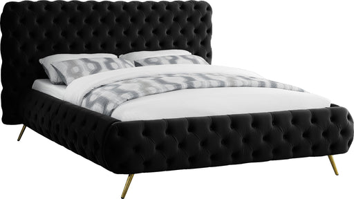 Delano Black Velvet Queen Bed - US Furniture & Mattress (Waterbury,CT)*