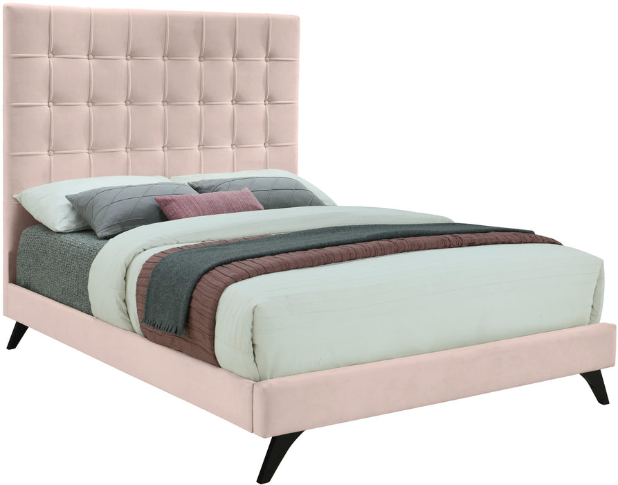 Elly Pink Velvet Queen Bed - US Furniture & Mattress (Waterbury,CT)*