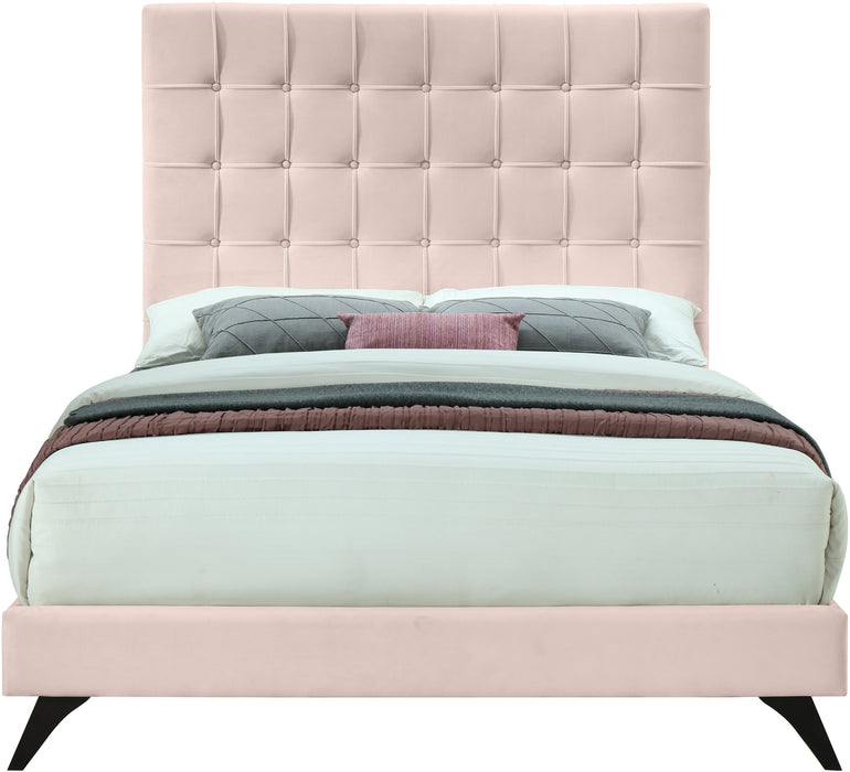 Elly Pink Velvet Queen Bed - US Furniture & Mattress (Waterbury,CT)*