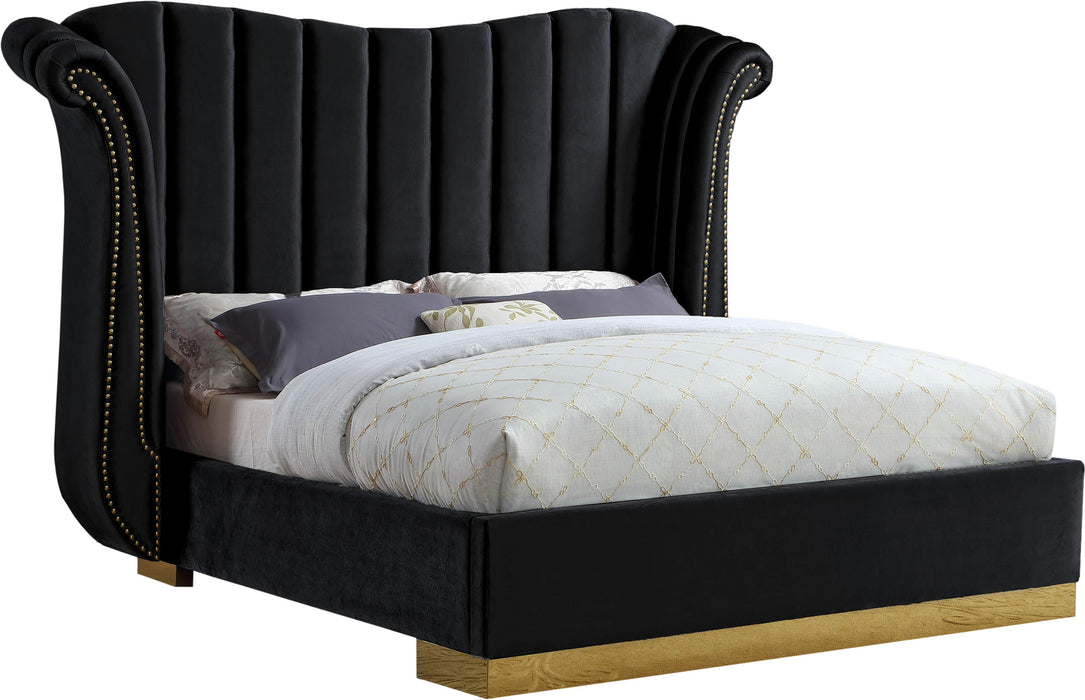 Flora Black Velvet King Bed (3 Boxes) image