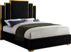 Hugo Black Velvet Queen Bed - US Furniture & Mattress (Waterbury,CT)*