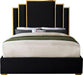Hugo Black Velvet Queen Bed - US Furniture & Mattress (Waterbury,CT)*