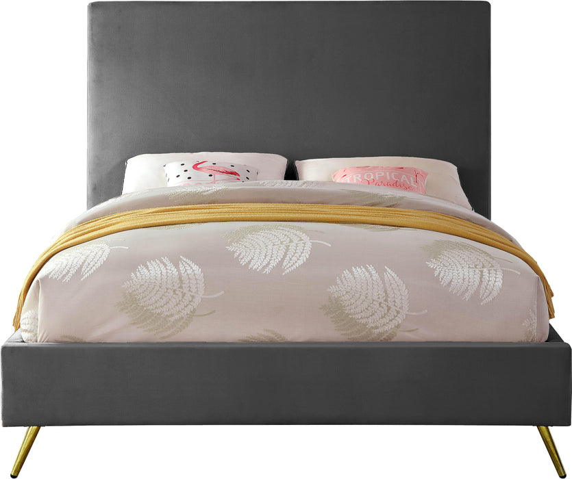 Jasmine Grey Velvet Full Bed