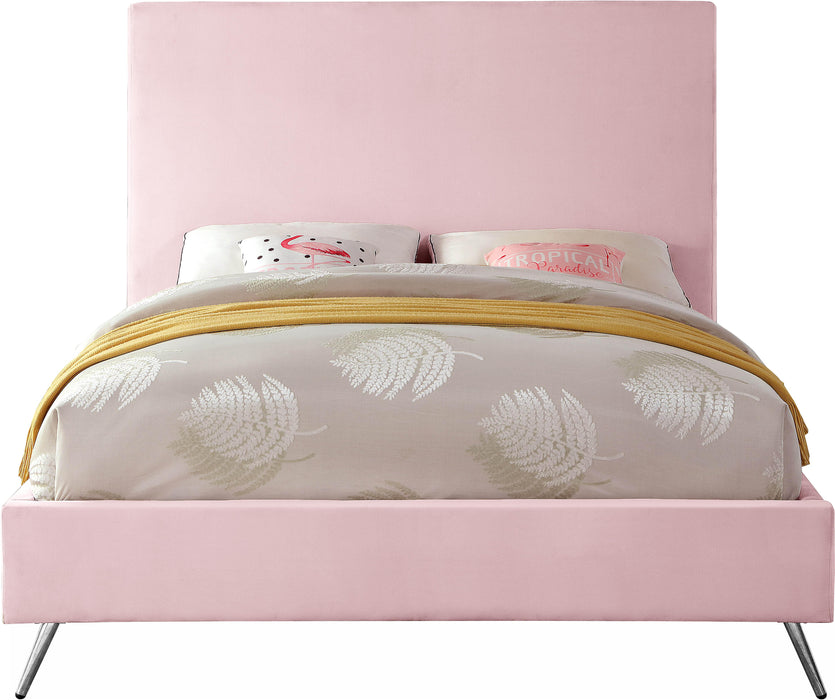 Jasmine Pink Velvet King Bed