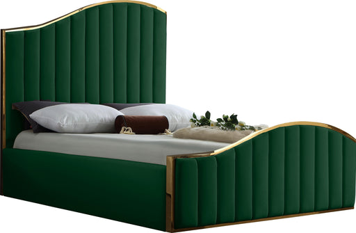 Jolie Green Velvet Queen Bed (3 Boxes) - US Furniture & Mattress (Waterbury,CT)*