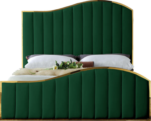 Jolie Green Velvet Queen Bed (3 Boxes) - US Furniture & Mattress (Waterbury,CT)*