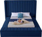 Kiki Navy Velvet Queen Bed (3 Boxes) - US Furniture & Mattress (Waterbury,CT)*