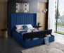 Kiki Navy Velvet Full Bed (3 Boxes) - US Furniture & Mattress (Waterbury,CT)*