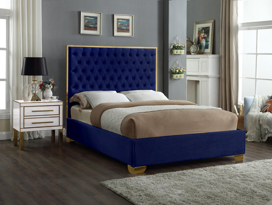 Lana Navy Velvet King Bed