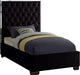 Lexi Black Velvet Twin Bed image