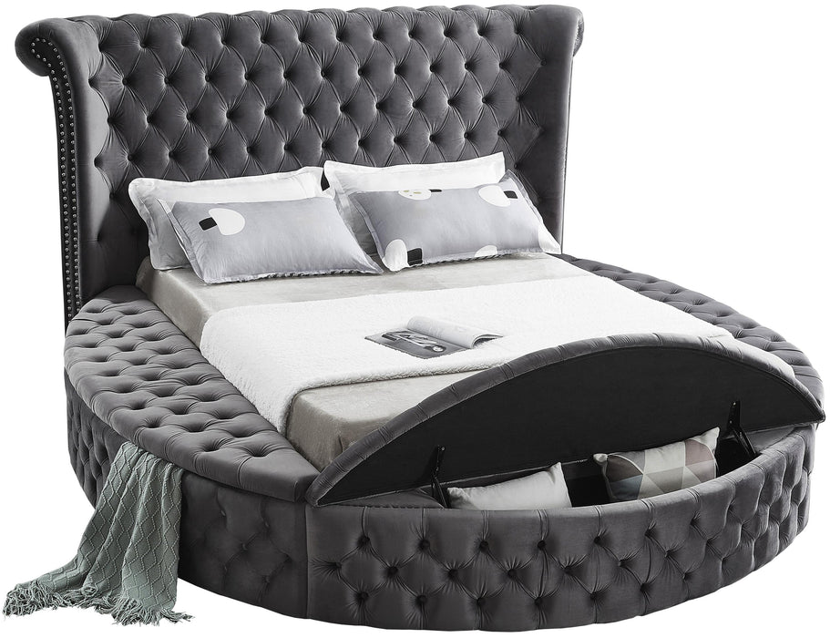 Luxus Grey Velvet King Bed (3 Boxes)