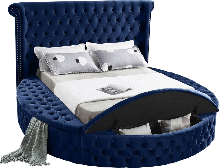 Luxus Navy Velvet King Bed (3 Boxes)