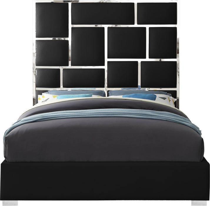 Milan Black Faux Leather King Bed