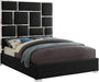 Milan Black Faux Leather Queen Bed - US Furniture & Mattress (Waterbury,CT)*