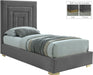 Nora Grey Velvet Twin Bed image