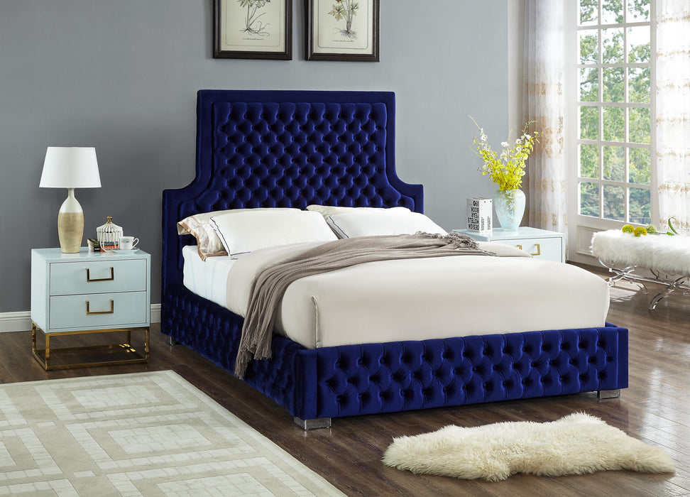 Sedona Navy Velvet King Bed