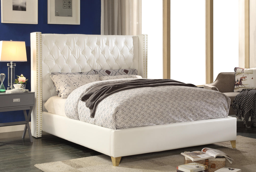 Soho White Bonded Leather Full Bed