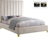 Via Cream Velvet King Bed - US Furniture & Mattress (Waterbury,CT)*