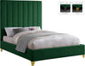 Via Green Velvet Queen Bed - US Furniture & Mattress (Waterbury,CT)*