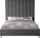 Via Grey Velvet Queen Bed - US Furniture & Mattress (Waterbury,CT)*