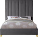 Via Grey Velvet Queen Bed - US Furniture & Mattress (Waterbury,CT)*