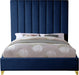 Via Navy Velvet King Bed - US Furniture & Mattress (Waterbury,CT)*