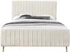 Zara Cream Velvet Queen Bed (3 Boxes) - US Furniture & Mattress (Waterbury,CT)*
