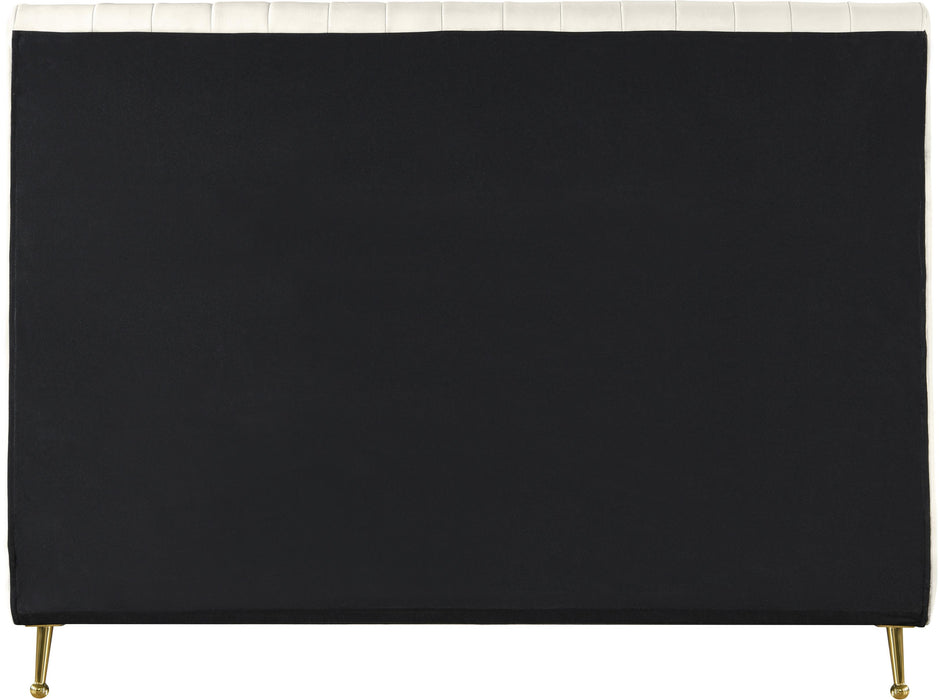 Zara Cream Velvet Queen Bed (3 Boxes) - US Furniture & Mattress (Waterbury,CT)*