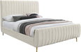 Zara Cream Velvet Queen Bed (3 Boxes) - US Furniture & Mattress (Waterbury,CT)*