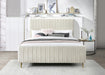 Zara Cream Velvet Queen Bed (3 Boxes) - US Furniture & Mattress (Waterbury,CT)*