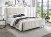 Zara Cream Velvet Queen Bed (3 Boxes) - US Furniture & Mattress (Waterbury,CT)*