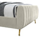 Zara Cream Velvet Queen Bed (3 Boxes) - US Furniture & Mattress (Waterbury,CT)*