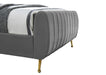Zara Grey Velvet Queen Bed (3 Boxes) - US Furniture & Mattress (Waterbury,CT)*