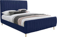 Zara Navy Velvet Queen Bed (3 Boxes) - US Furniture & Mattress (Waterbury,CT)*