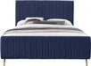 Zara Navy Velvet Queen Bed (3 Boxes) - US Furniture & Mattress (Waterbury,CT)*