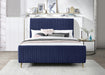 Zara Navy Velvet Queen Bed (3 Boxes) - US Furniture & Mattress (Waterbury,CT)*