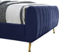 Zara Navy Velvet Queen Bed (3 Boxes) - US Furniture & Mattress (Waterbury,CT)*