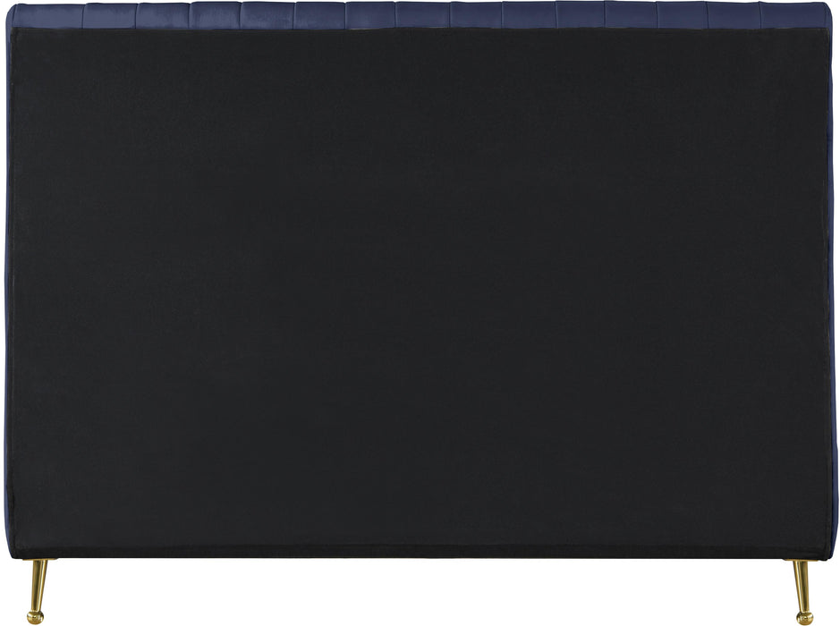 Zara Navy Velvet King Bed (3 Boxes)