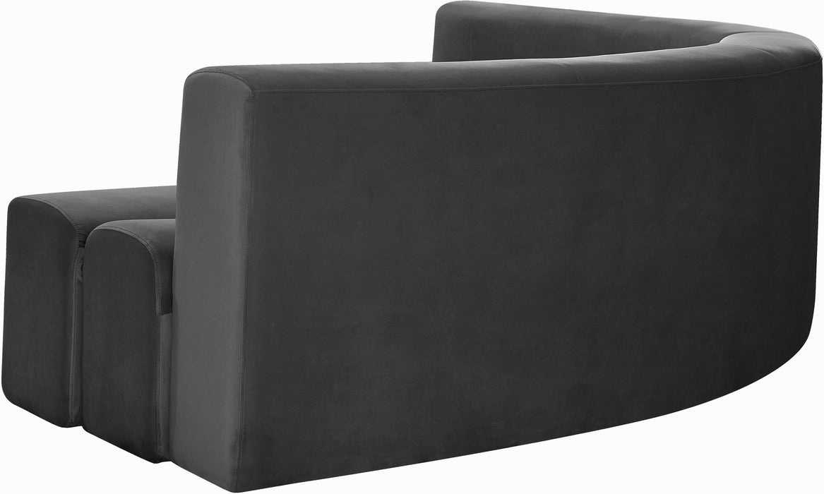 Curl Grey Velvet 2pc. Sectional