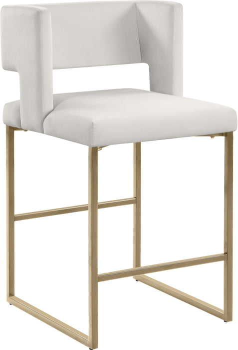 Caleb Cream Velvet Counter Stool