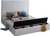 Bliss White Velvet Queen Bed (3 Boxes) - US Furniture & Mattress (Waterbury,CT)*