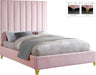 Via Pink Velvet King Bed - US Furniture & Mattress (Waterbury,CT)*