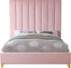 Via Pink Velvet Queen Bed - US Furniture & Mattress (Waterbury,CT)*