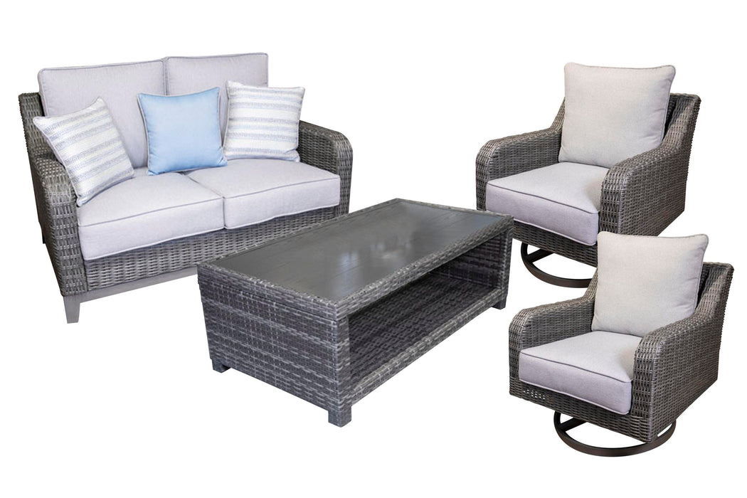 Elite Park Outdoor Loveseat, Lounge Chairs and Cocktail Table - US Furniture & Mattress (Waterbury,CT)*