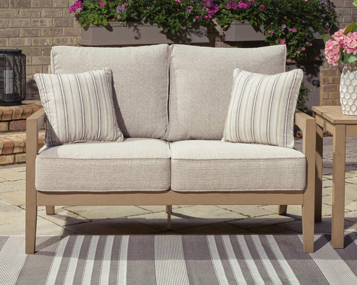 Hallow Creek Outdoor Loveseat with Cushion - US Furniture & Mattress (Waterbury,CT)*